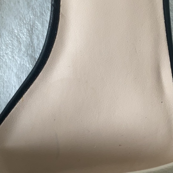 Le Chateau Black and Cream Wedge Sandals - Picture 6 of 7